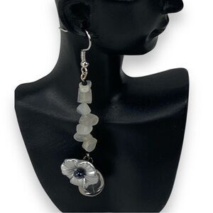VTG Floral Bead and Moonstone Jewelry Retro Earrings by Cosmic Dreamer Creations